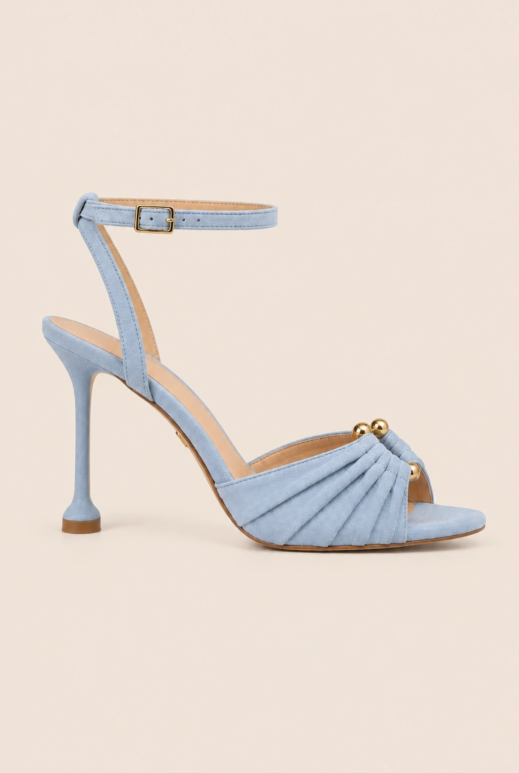 Avialle – sandali blu con tacco a spillo sottile e finitura stabile